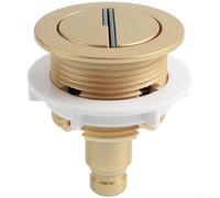 Válvula de descarga de tanque de inodoro de doble botón de 38 mm con construcción de ABS cromada para reparación estándar de cisterna en acabado dorado (dorado)