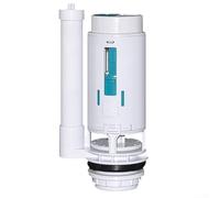 Válvula de descarga doble para inodoro con diseño de ahorro de agua de dos botones, construcción ABS, fácil instalación con goma de sellado y gancho de acero inoxidable, compatible con baño estándar F