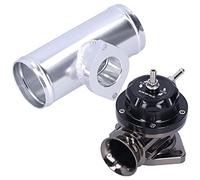 Válvula de Descarga, válvula de Descarga Turbo de Aluminio Universal BOV, válvula de Descarga Profesional BOV con Tubo de Brida de 2,5 Pulgadas y 8 Puertos de Descarga para Coche de Carreras(Negro)