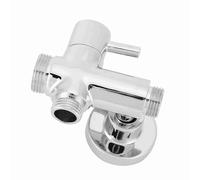 Válvula de desviador de ducha 3 vías G1/2" y adaptador interruptor de chorro cromado para baño, desviador de cabezal de ducha empotrado en pared con accesorios de montaje incluidos