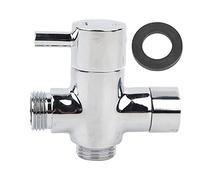 Válvula de desviador de ducha cromada de latón 3 vías G1/2 Divisor de brazo de ducha para cabezales de ducha a mano y accesorios de baño 6x5 cm con núcleo de cerámica