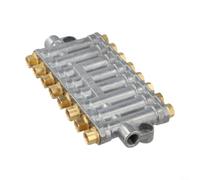 Válvula de distribución de grasa para sistemas automatizados de lubricación compatible con aplicaciones de embalaje de impresión de moldeo por inyección y máquinas herramienta (8 posiciones)