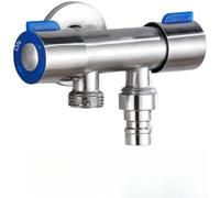 Válvula de Doble Ángulo para acero Inoxidable 304 Una Entrada Salidas para Baño y Cocina Instalación Pared Rosca Antifugas 16x4x4cm(B)