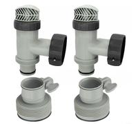 Válvula de drenaje de piscina con adaptador de manguera tipo B para piscina elevada, válvula de pistón ABS con junta de goma para bomba de filtro de arena, adaptador de 1,25 a 1,5 pulgadas (2 unidades