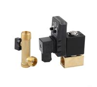 Válvula de drenaje electrónica automática, para sistemas de aire comprimido, válvula solenoide de 1/2 pulgada, con temporizador electrónico, condensado de aire, drenaje para uso industrial (AC220V)