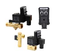 Válvula de drenaje electrónica de 1/2 ", controlador de temporizador de escurridor, tanque de almacenamiento de Gas automático for compresor solenoide 220V DN15(Siamese,DC24)
