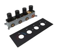Válvula de ducha 3 vías, válvula desviadora, mezclador termostático, kit latón con 4 perillas redondas