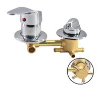 Válvula de ducha de latón de 5 vías, 10 cm, control de grifo de bañera, desviador multifunción compatible con conexiones de 9/10/12/14,5 cm, duradero y versátil.