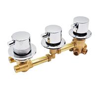 Válvula de ducha termostática automática con 3 asas, desviador de 2/3/4/5 vías G1/2, cartucho de latón, cubierta de acero inoxidable, ideal para baños modernos, fácil instalación