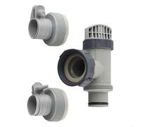 Válvula de émbolo de piscina tipo B adaptador de manguera para reemplazo Intex, kit de control de flujo de agua con juntas tóricas para filtro de arena de piscina sobre el suelo para sistema, 3 piezas