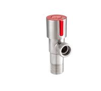 Válvula de entrada agua fría y caliente acero inoxidable G1/2, válvulas ángulo llenado inodoro, grifo con calentador for lavabo, accesorios baño, 2 uds para Fregadero, Cocina y Baño(Red)