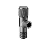 Válvula de entrada de grifo de 4 puntos G1/2, válvula triangular de latón, válvula de cierre de agua for calentador, inodoro, lavadora, interruptor universal.(Gray)