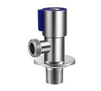 Válvula de entrada de grifo de 4 puntos G1/2, válvula triangular de latón, válvula de cierre de agua for calentador, inodoro, lavadora, interruptor universal.(Blue)