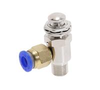 Válvula de escape 2 posiciones 3 vías M5 hembra 1/8 "interruptor de botón de rosca macho TV-3P válvula mecánica neumática de aire con accesorios LiMePng(4MM)