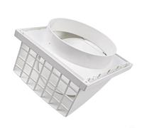 Válvula de escape de pared exterior sin resorte sin retorno con cubierta impermeable eficiente flujo de aire extractor de baño cocina HVAC ABS blanco varios tamaños (150)