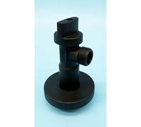 Valvula de Escuadra Larga Negro Mate 1/2x3/8 | PN16 | Llave de Escuadra Negra tamaño Estandar con cierre a 90º | Valvula para Inodoro, Lavabo, Bide