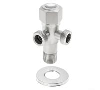 Válvula de esquina doble de acero inoxidable con entrada de 1/2 pulgada y dos salidas de 1/2 pulgada para gestión residencial del agua