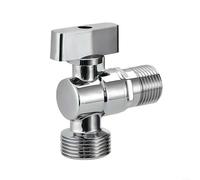 Válvula de esquina grifo de aleación de zinc con cromo pulido: 1/2 x 3/4 pulgadas Conector para baño y cocina, diseño robusto para una fácil instalación en espacios estrechos, plata