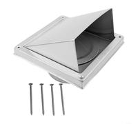 Válvula de extracción de ventilación de pared de 100 mm, cubierta de conducto de acero inoxidable 304 con cúpula impermeable y filtro, salida de ventilación para secadora, campana extractora y tubería