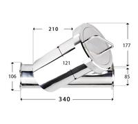 Válvula de filtro de acero inoxidable SUS304/316 de 106 mm con abrazadera triple de 3,5" y diámetro exterior de 89 mm for tuberías, en forma de Y, for elaboración casera.(80 MESH_SUS316L)