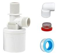 Válvula de flotador para control automático del nivel de agua en tanques, ganado e hidropónico, entrada de 1 pulgada, nailon PA66 y acero inoxidable, azul/blanco (C)