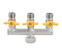 Válvula de gas, 12.2x8.2x2cm latón Fitting, 3-Way 4-Way Control, conversión de ducha de baño suave, acabado plateado, fontanería casera