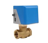 Válvula de globo de latón de 2 hilos DN15 DN20 DN25, válvulas motorizadas de dos vías y tres vías, válvula de serpentín de ventilador de aire acondicionado central de 220 V(DN20,AC220V_2 WAY)