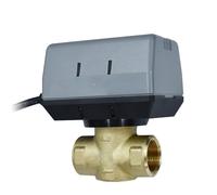 Válvula de globo motorizada de latón de 1/2, 3/4 y 1 pulgada, válvula de cierre eléctrica de 2 vías AC220V con bobina de ventilador VC6013, 1 Uds.(1")