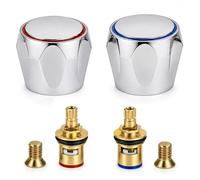 Válvula de grifo, 2 unidades de cartucho universal para grifo de 1/2 pulgadas con botón giratorio - Tapa de válvula de grifo para cocina y baño