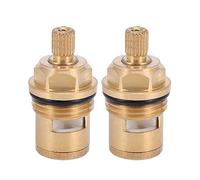 Válvula de grifo con cartucho de disco cerámico y vástago de latón Cuarto de vuelta 1/2" X 73 mm x 10 mm de longitud de estría para baño y cocina (BBB-43MM)