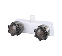 Válvula de grifo de ducha RV con doble perilla, desviador de válvula mezcladora ABS para autocaravana, remolque, caravana, pieza de repuesto con acabado blanco/negro (blanco)