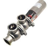 Válvula de inversión neumática sanitaria de acero inoxidable SUS 304 de 1,5", 2" y 2,5" con triple abrazadera for cerveza casera.(F Type,63MM K77.5MM_OTHER)