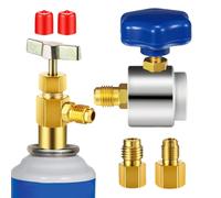 Válvula de lata de refrigerante - Conector seguro y herramienta de válvula abierta, herramienta manual de servicio pesado para la recarga de refrigerante | Mantenimiento de CA del hogar, reparación de