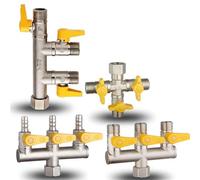 Válvula de latón de 1 entrada DN15, válvula de bola de 3 vías, válvula de derivación de 4 vías, reinicio manual, válvula de gas natural, válvula angular de latón(5)