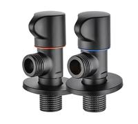 Válvula de llenado angular negra G1/2 de acero inoxidable for calentador de agua, mezclador de agua caliente y fría, accesorio for válvulas angulares de baño y cocina.(Black valve)