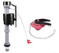 Válvula de llenado de inodoro silenciosa de repuesto con entrada inferior, válvula de aguja ajustable para un control preciso, compatible con la mayoría de modelos de inodoro (A)