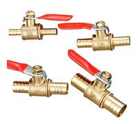 Válvula de mango rojo, 6mm-12mm, espiga for manguera en línea, latón, agua, aceite, aire, Gas, combustible, válvula bola cierre, accesorios tubería, 1 Uds(10mm)