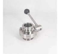 Válvula de mariposa de triple abrazadera de baja resistencia, de acero inoxidable, con diámetro exterior de tubería de 19/25/32/38/45/51 mm y 1,5" y 2" (1,5" y 2")(51mm Pipe OD K64mm)