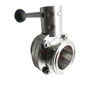 Válvula De Mariposa De Triple Abrazadera, Sanitaria, OD57, OD63, OD76, SS304(OD76x ferrule 91)