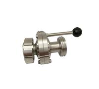 Válvula de mariposa DIN11851 DN15/DN20/DN25/DN32/Dn40/DN50, tuerca de junta plana de acero inoxidable (DN32, SS316L)