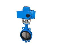 Válvula de mariposa eléctrica D971X-16 de hierro fundido con ajuste de interruptor y sello blando de goma 4-20MA, DN150 200 6-8, ideal for agua y aire.(Dn150 4-20ma-c-qt450,AC380V)
