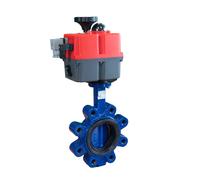 Válvula de Mariposa Electrica DN32 24-240V AC/DC Lengüeta de seguridad GGG40 NBR J+J
