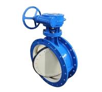 Válvula de mariposa excéntrica de doble brida con potencia manual de alta calidad para medios de agua