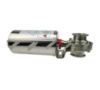 Válvula de mariposa sanitaria neumática de triple abrazadera de 1", 1,5" y 2", de acero inoxidable 304, con retorno por resorte.(2")