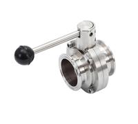 Válvula de mariposa triple abrazadera acero inoxidable SS304 3/4", 1", 1-1/4", 1-1/2", 2" y 3"(76mm Ferrule 91)