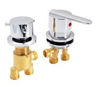 Válvula de mezcla de latón, válvula divisora de 2 vías para mezclador de ducha caliente y fría, interfaz G1/2, válvula de encendido/apagado de llenado de bañera, montaje en cubierta