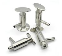 Válvula de muestreo de acero inoxidable SS304 con mango manual y rosca BSP de 1/4" y 1/2" (25,4 mm, 50,5 mm y 10 mm)(OD25.4mm)