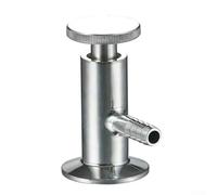 Válvula de muestreo sanitaria de acero inoxidable con 12 abrazaderas OD 50,5 mm para aplicaciones industriales alimentarias farmacéuticas, diseño de diafragma de 3 partes con interfaz de 10 mm