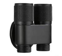 Válvula de parada angular con dos salidas de latón cromado divisor de agua para fregadero de lavabo, válvula de aislamiento compacta de montaje en pared, conexión de 1/2 pulgada (A-negro)