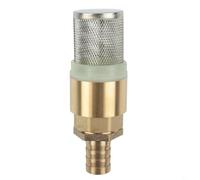 Válvula de parada de agua con filtro de succión y conector de manguera para sistemas de estanques y piscinas de riego de jardín, material de latón (válvulas de 3/4 pulgadas+diámetro de 19 mm)